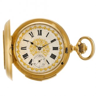 Swiss minute repeating watch with engraved coat of arms Circa 1880