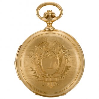 Swiss minute repeating watch with engraved coat of arms Circa 1880
