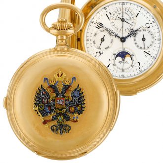 American repeating chronograph with moon phase Circa 1880