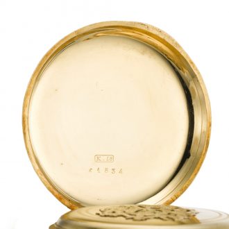 Swiss 18k gold half hunting keyless pocket watch Circa 1865