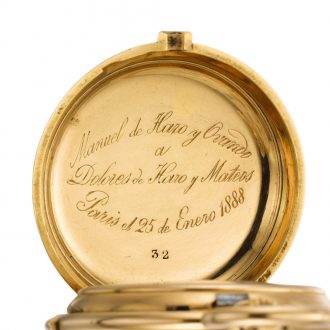 Swiss gold and enamel quarter repeating ladies' watch Circa 1888