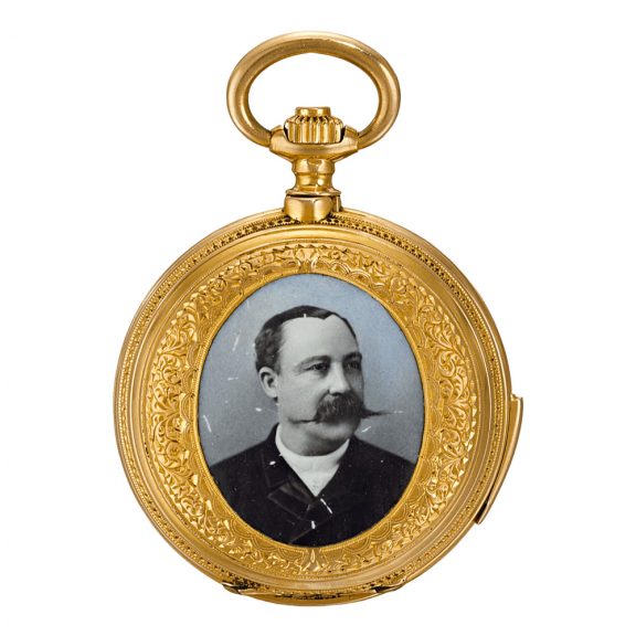 Swiss gold and enamel quarter repeating ladies' watch Circa 1888