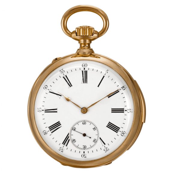 French gold repeater decorated with enamel coat of arms Circa 1890 French gold repeater decorated with enamel coat of arms Circa 1890