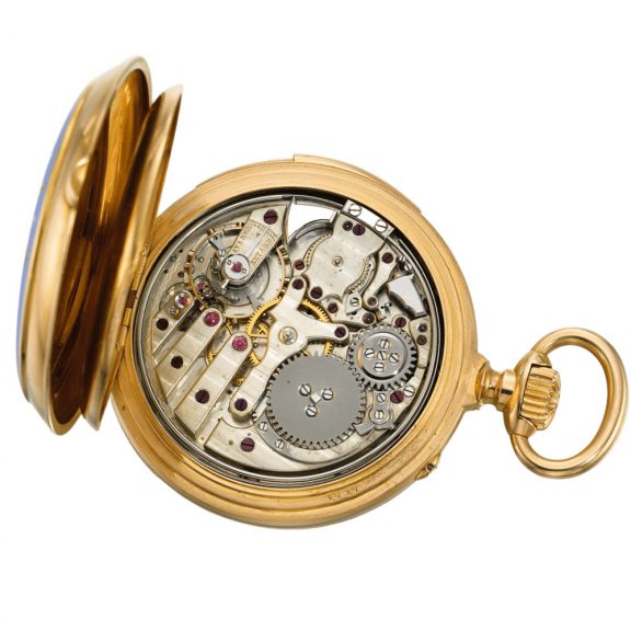 French gold repeater decorated with enamel coat of arms Circa 1890 French gold repeater decorated with enamel coat of arms Circa 1890
