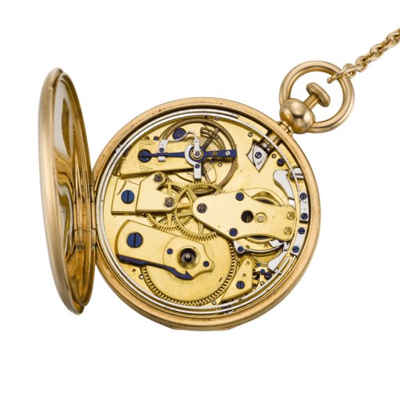 French quarter repeating ruby cylinder calendar watch Circa 1810 French quarter repeating ruby cylinder calendar watch Circa 1810