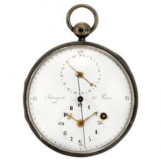 Early French silver jumping centre seconds deck watch Circa 1810