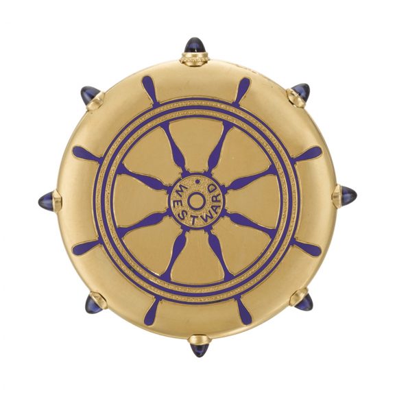 French commemorate watch in the shape of a ship's wheel Circa 1910 French commemorate watch in the shape of a ship's wheel Circa 1910