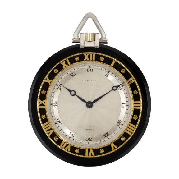 Fine French open faced Art Deco keyless lever dress watch Circa 1925