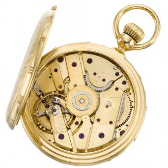 Swiss montre à tact pocket chronometer with calendar Circa 1870