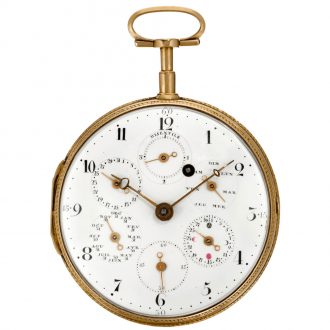 Swiss gold astronomical verge with perpetual calendar Circa 1790