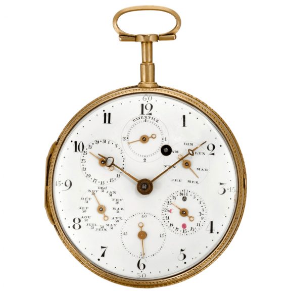 Swiss gold astronomical verge with perpetual calendar Circa 1790 Swiss gold astronomical verge with perpetual calendar Circa 1790