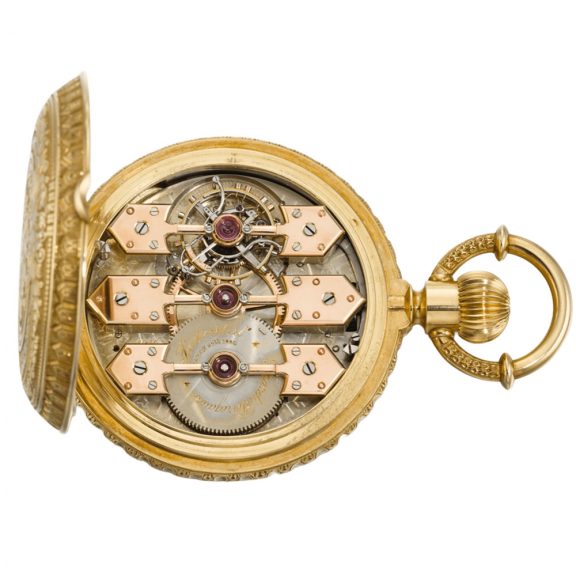 Rare and heavy Swiss one minute tourbillon full hunter watch Circa 1890 Rare and heavy Swiss one minute tourbillon full hunter watch Circa 1890