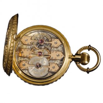 Rare and heavy Swiss one minute tourbillon full hunter watch Circa 1890