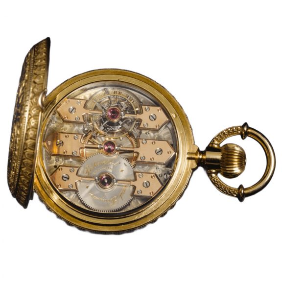 Rare and heavy Swiss one minute tourbillon full hunter watch Circa 1890 Rare and heavy Swiss one minute tourbillon full hunter watch Circa 1890