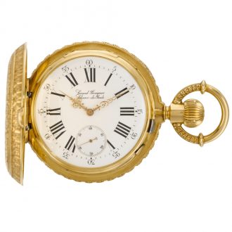 Rare and heavy Swiss one minute tourbillon full hunter watch Circa 1890