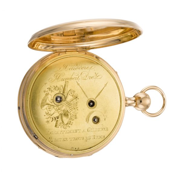 Swiss quarter repeating open faced musical pocket watch Circa 1820 Swiss quarter repeating open faced musical pocket watch Circa 1820