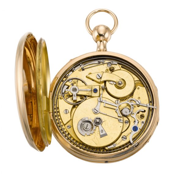 Swiss quarter repeating open faced musical pocket watch Circa 1820 Swiss quarter repeating open faced musical pocket watch Circa 1820