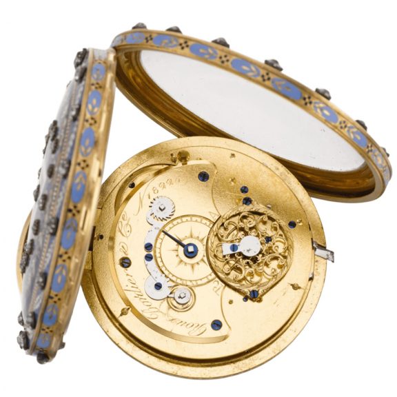 Swiss gold open faced quarter repeating pocket watch Circa 1795 Swiss gold open faced quarter repeating pocket watch Circa 1795