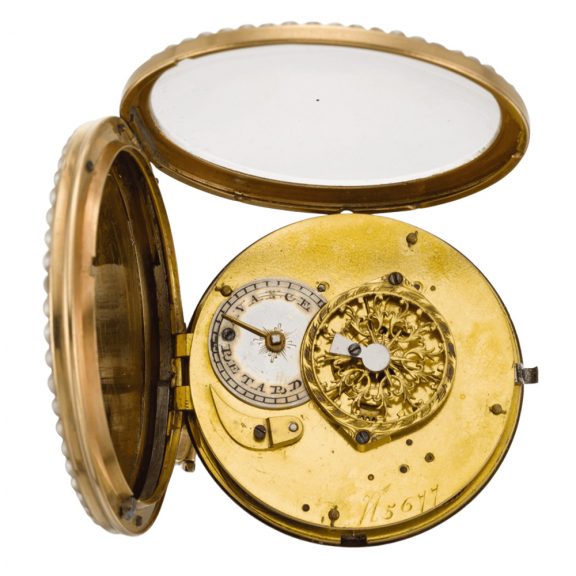Swiss verge watch with polychrome enamel painted scene Circa 1790 Swiss verge watch with polychrome enamel painted scene Circa 1790