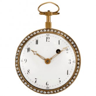 Swiss verge watch with polychrome enamel painted scene Circa 1790