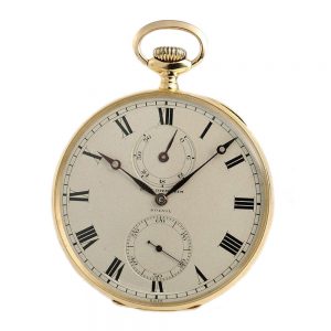 Swiss pocket watch with 36h power reserve indicator Circa 1930