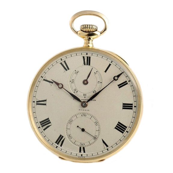 Swiss pocket watch with 36h power reserve indicator Circa 1930