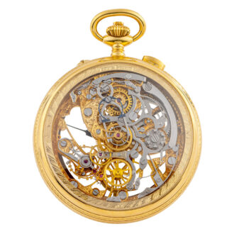 Swiss gold skeletonized split seconds chronograph Circa 1980