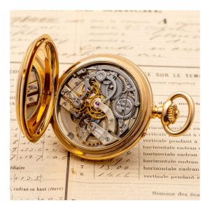 Swiss gold lever with center seconds chronograph Circa 1885