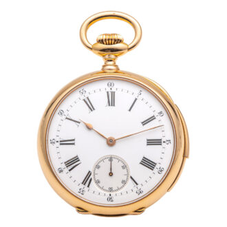 French gold open faced minute repeating lever Circa 1890