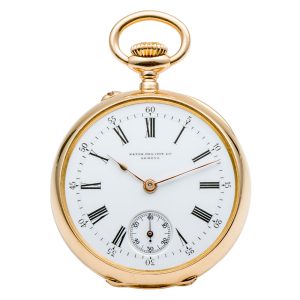 Small Swiss 18k rose gold open faced lever watch Circa 1910