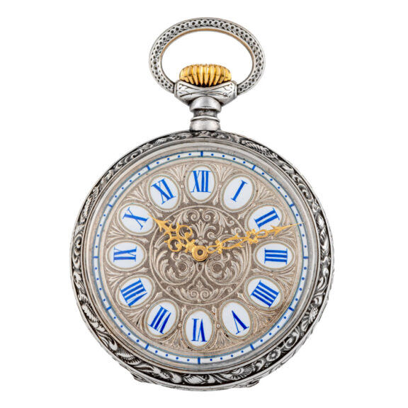 Fine, rare Swiss silver open faced lever watch Circa 1890 Fine, rare Swiss silver open faced lever watch Circa 1890