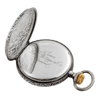 Fine, rare Swiss silver open faced lever watch Circa 1890 Fine, rare Swiss silver open faced lever watch Circa 1890