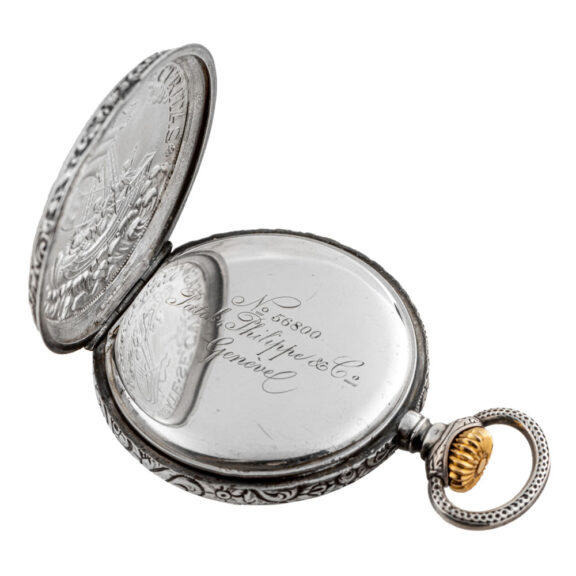 Fine, rare Swiss silver open faced lever watch Circa 1890 Fine, rare Swiss silver open faced lever watch Circa 1890