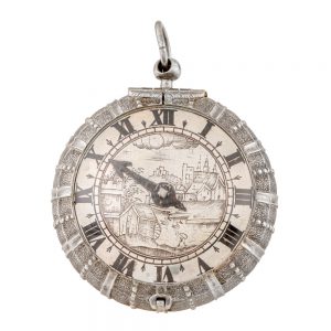 Early English silver single handed pendant watch Circa 1660