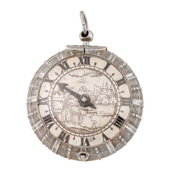 Early English silver single handed pendant watch Circa 1660