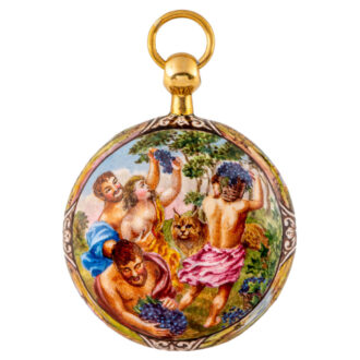 Early French 21 Carat gold and enamel verge watch Circa 1680