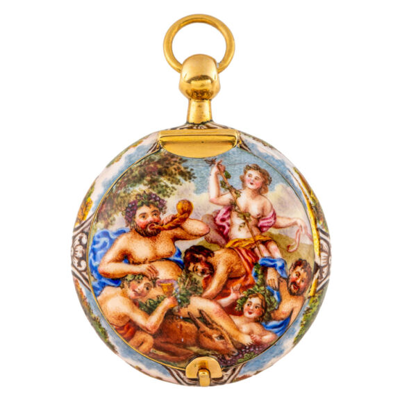 Early French 21k gold and enamel verge watch Circa 1680 Early French 21k gold and enamel verge watch Circa 1680