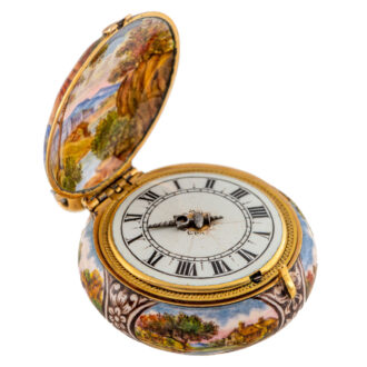Early French 21k gold and enamel verge watch Circa 1680
