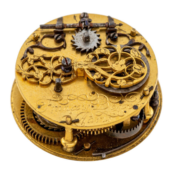 Early French 21k gold and enamel verge watch Circa 1680 Early French 21k gold and enamel verge watch Circa 1680