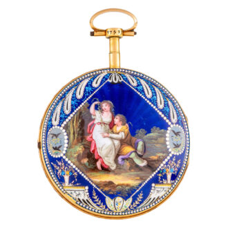 Swiss gold, enamel and diamond set verge watch Circa 1790