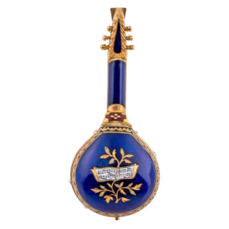 Austrian gold, enamel and pearl set form watch Circa 1810