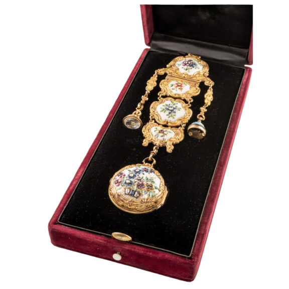 Decorative English pendant watch with chatelaine Circa 1760 Decorative English pendant watch with chatelaine Circa 1760