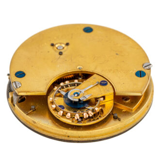 English gold half hunting cased lever with carrousel Circa 1900