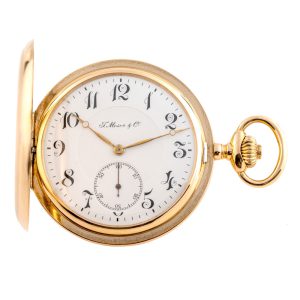 Swiss 18k gold hunting cased pocket watch Circa 1850-1900
