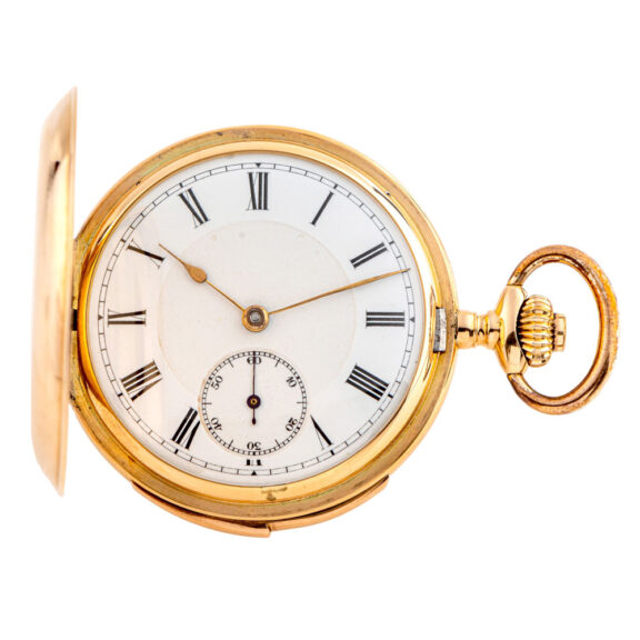 Swiss 14k gold hunting cased min repeating lever Circa 1905