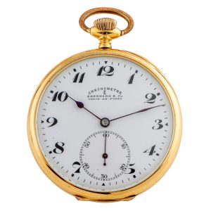 Swiss gold open faced pocket chronometer Circa 1900-1910