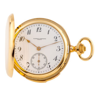 Swiss gold hunting cased minute repeating lever Circa 1890