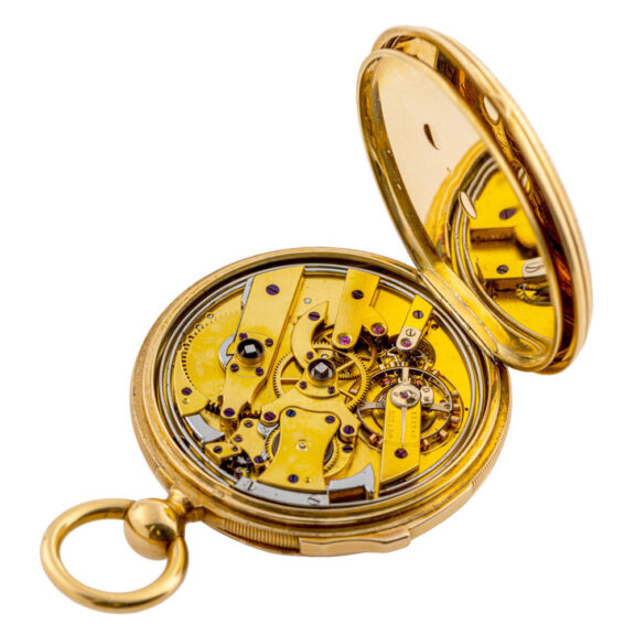 Swiss gold minute repeating lever pocket watch Circa 1856 Swiss gold minute repeating lever pocket watch Circa 1856