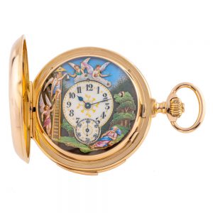 Swiss gold repeater with automaton Jacquemarts Circa 1890