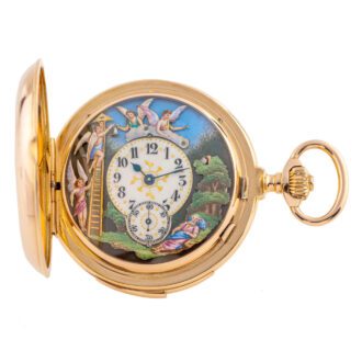 Swiss gold repeater with automaton Jacquemarts Circa 1890